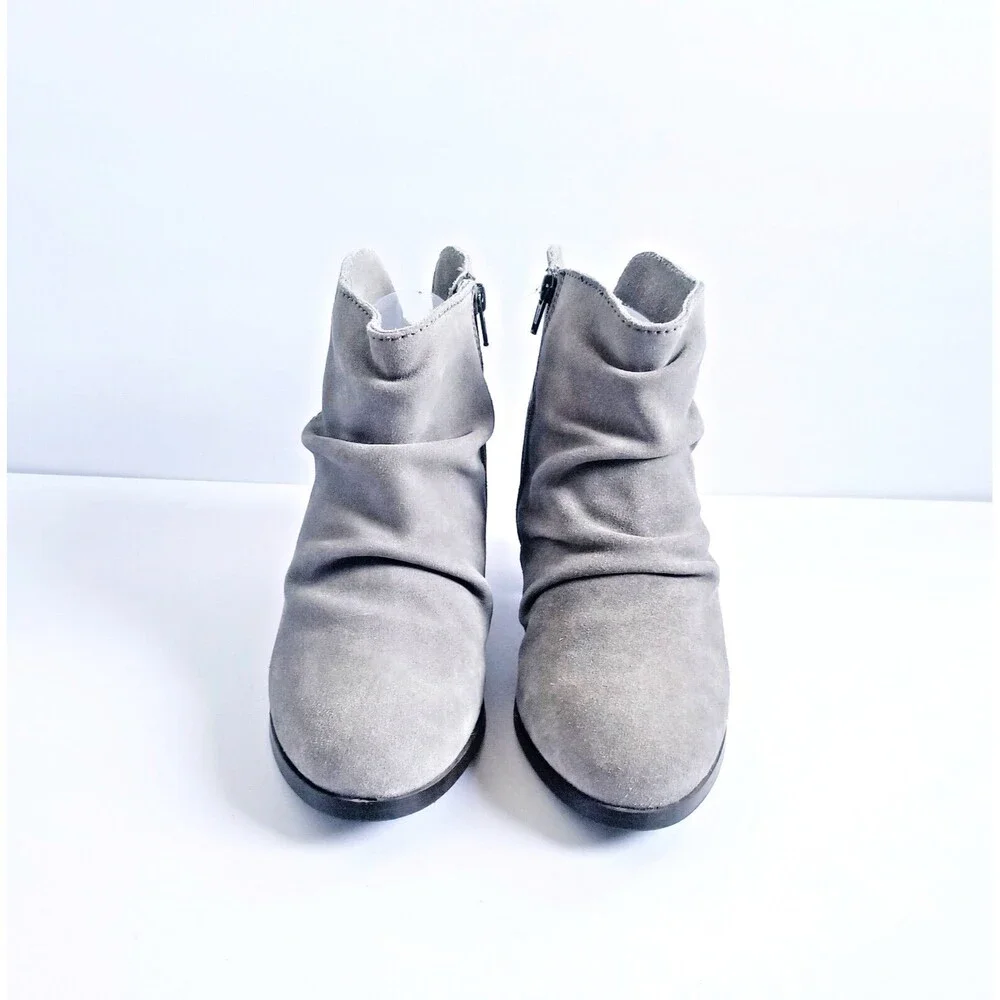 DIBA Women's Sandra Gray Suede Booties Sz 8 Heeled Ankle Boots